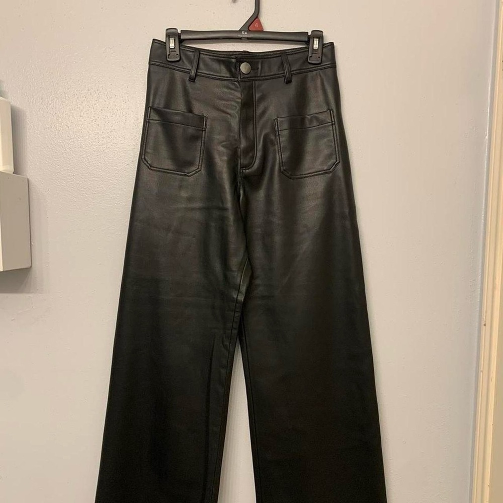 Black Faux Leather Pants